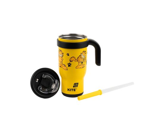 Поїльник-непроливайка Kite Garfield термокружка з трубочкою, 530 мл (GF25-1266), зображення 3