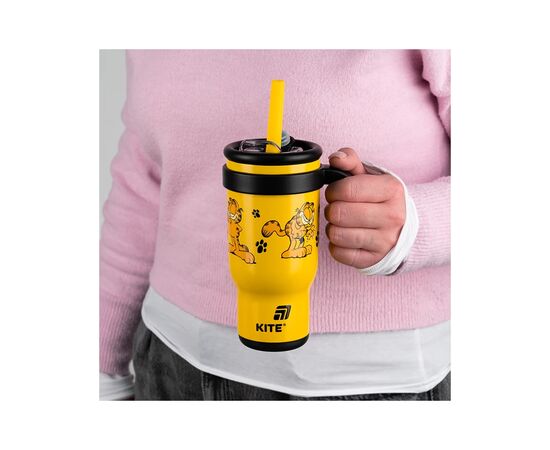 Поїльник-непроливайка Kite Garfield термокружка з трубочкою, 530 мл (GF25-1266), зображення 8
