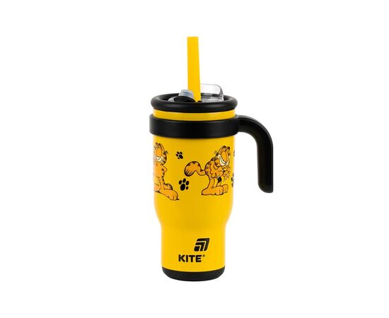 Поїльник-непроливайка Kite Garfield термокружка з трубочкою, 530 мл (GF25-1266)