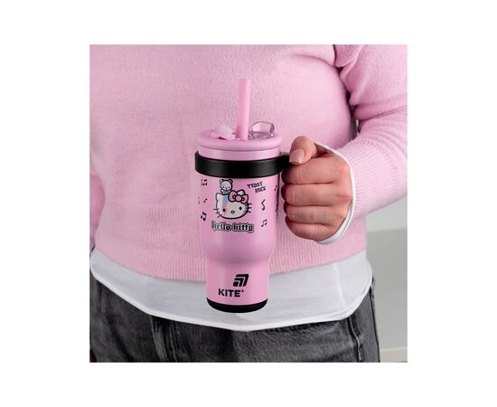 Поїльник-непроливайка Kite Hello Kitty термокружка з трубочкою, 530 мл (HK25-1266), зображення 8