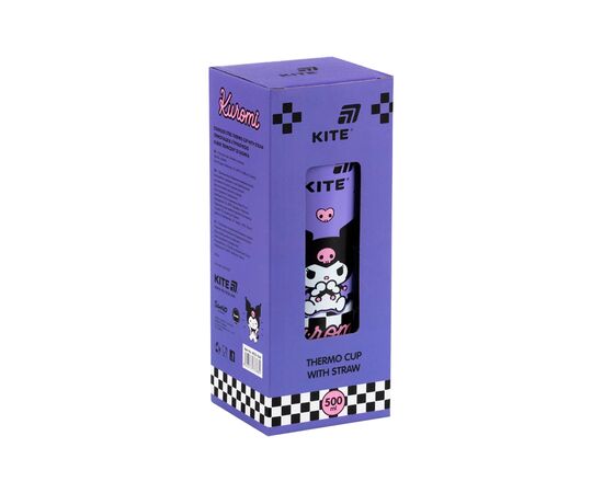 Поїльник-непроливайка Kite Kuromi термочашка з трубочкою, 500 мл (HK25-1264), зображення 3