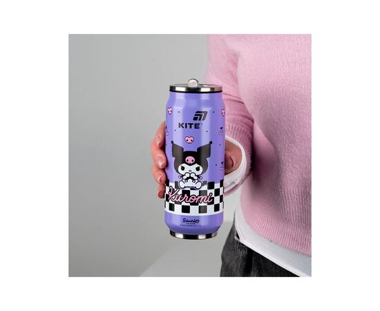 Поїльник-непроливайка Kite Kuromi термочашка з трубочкою, 500 мл (HK25-1264), зображення 4