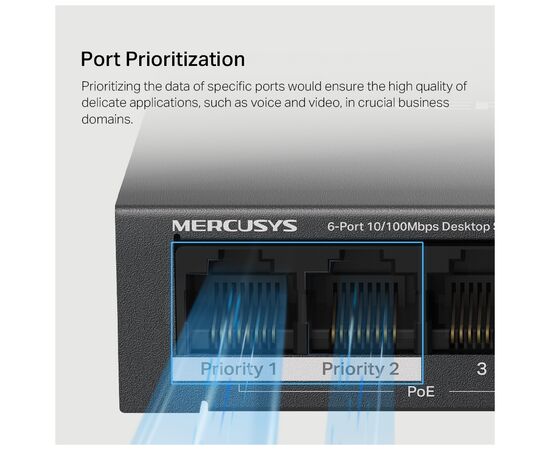 Коммутатор сетевой Mercusys MS106LP, изображение 8