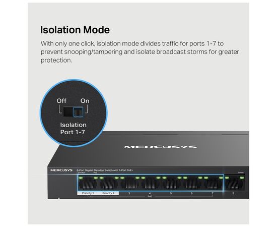 Коммутатор сетевой Mercusys MS108GP, изображение 7