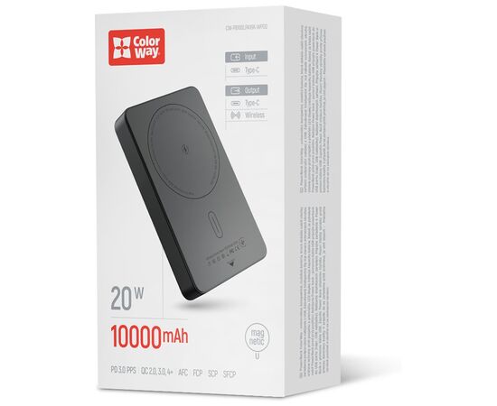 Батарея універсальна ColorWay 10 000 mAh PD/22.5W, 15W MagSafe Black (CW-PB100LPA1BK-WPDD), зображення 5