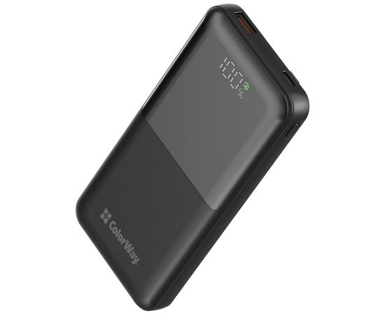 Батарея универсальная ColorWay 10 000 mAh PD/22.5W, QC/3.0, LCD, Black (CW-PB100LPB3BK-PDD), изображение 3