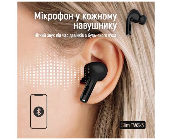 Наушники ColorWay Slim TWS-5 Earbuds Black (CW-TWS5BK), изображение 10
