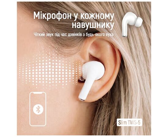 Наушники ColorWay Slim TWS-5 Earbuds White (CW-TWS5WT), изображение 10