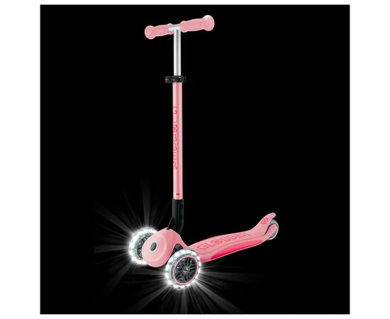 Самокат Globber серії Elite Lights пастельно-рожевий Колеса з підсвічуванням (439-710-3), зображення 12
