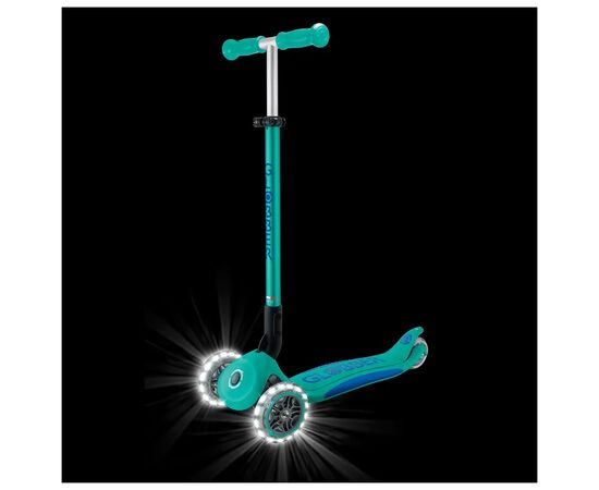 Самокат Globber серії Elite Lights смарагдово-зелений Колеса з підсвічуванням (439-607-3), изображение 12