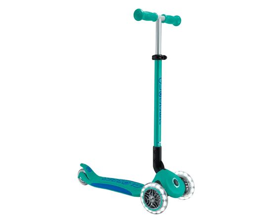 Самокат Globber серії Elite Lights смарагдово-зелений Колеса з підсвічуванням (439-607-3), изображение 3