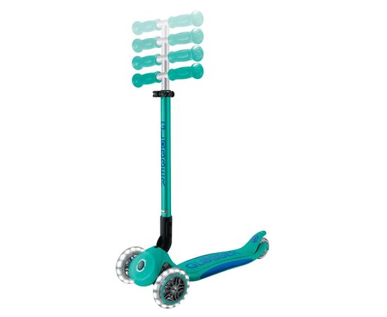 Самокат Globber серії Elite Lights смарагдово-зелений Колеса з підсвічуванням (439-607-3), изображение 8