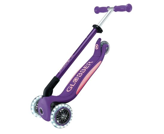 Самокат Globber серії Elite Lights фіолетово-рожевий Колеса з підсвічуванням (439-603-3), изображение 11