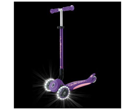 Самокат Globber серії Elite Lights фіолетово-рожевий Колеса з підсвічуванням (439-603-3), изображение 12