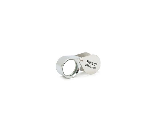 Лупа Voltronic ручная TRIPLET 20X-21mm, складная (брелок), металл-стекло, пластиковая коробка. 60*24*18mm. (1152/TR20X-21), изображение 2
