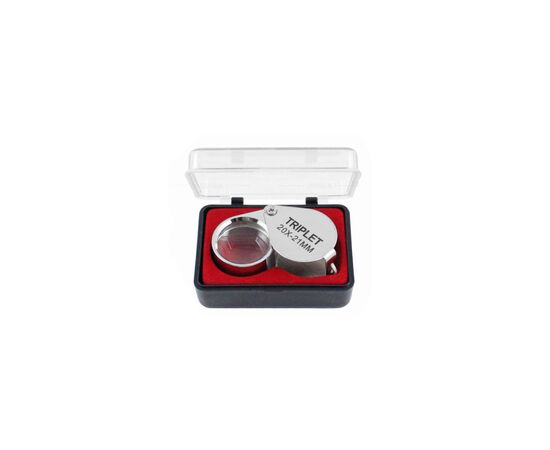 Лупа Voltronic ручная TRIPLET 20X-21mm, складная (брелок), металл-стекло, пластиковая коробка. 60*24*18mm. (1152/TR20X-21)