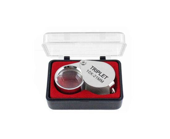 Лупа Voltronic ручная TRIPLET 10X-21mm, складная (брелок), металл-стекло, пластиковая коробка. 60*24*18mm. (1152/TR10X-21), изображение 2