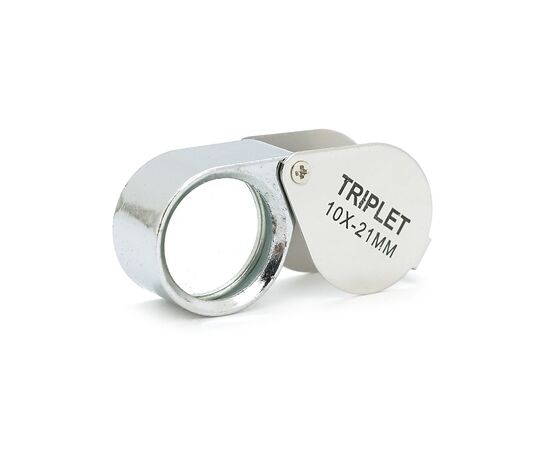 Лупа Voltronic ручная TRIPLET 10X-21mm, складная (брелок), металл-стекло, пластиковая коробка. 60*24*18mm. (1152/TR10X-21)