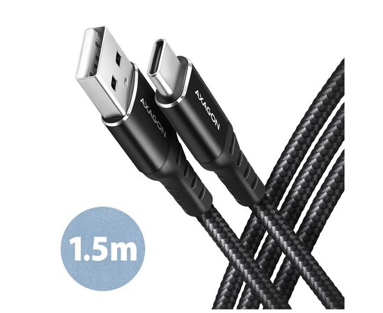 Дата кабель USB 2.0 AM to USB-C 1.5m black AXAGON (BUCM-AM15AB)