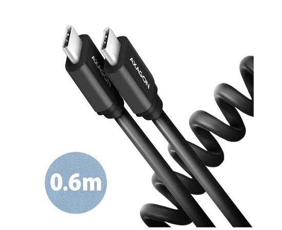 Дата кабель USB-C to USB-C 0.6m 60W black AXAGON (BUCM-CM10TB)