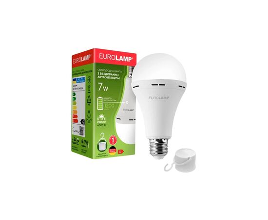 Лампочка Eurolamp A60 7W 4000K 1200mAh (LED-A60-07274(EM)AV)