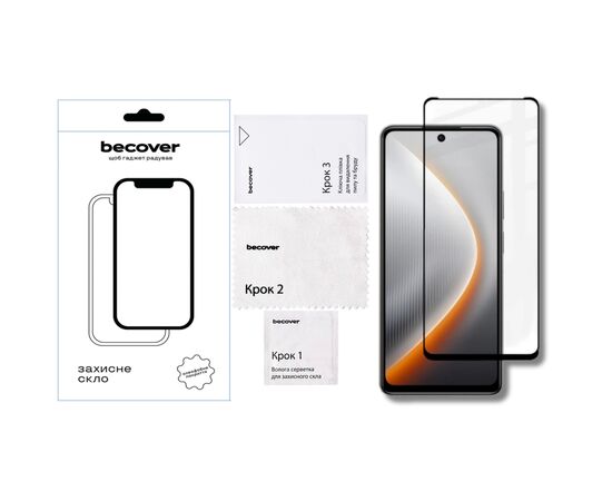 Скло захисне BeCover Tecno Spark 40 4G (KM5) Black (714922), зображення 2