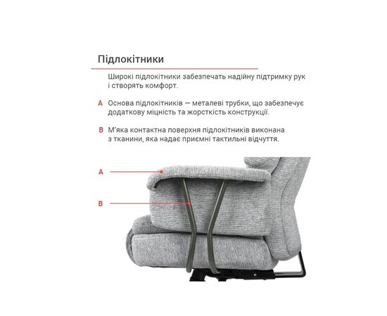 Офисное кресло Аклас Гетман R-SR (DV-90 Gray) (00172358), изображение 11