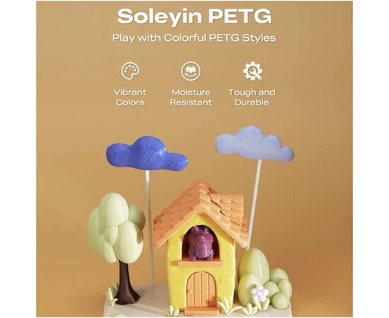 Пластик для 3D-принтера Creality Soleyin PETG 1.75мм, 1кг, blue snow mountain (3301030167), изображение 2