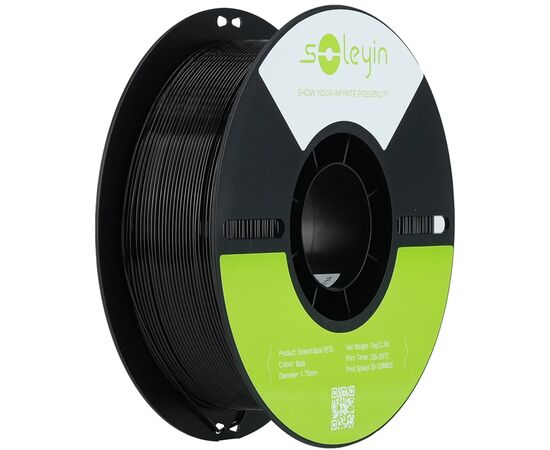 Пластик для 3D-принтера Creality Soleyin PETG 1.75мм, 1кг, black (3301030163)