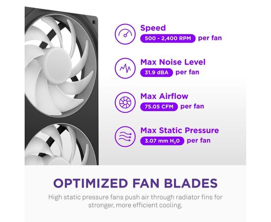 Система жидкостного охлаждения NZXT Kraken Core 240 Black with RGB fans Single Fra (RL-KR24C-B1), изображение 6