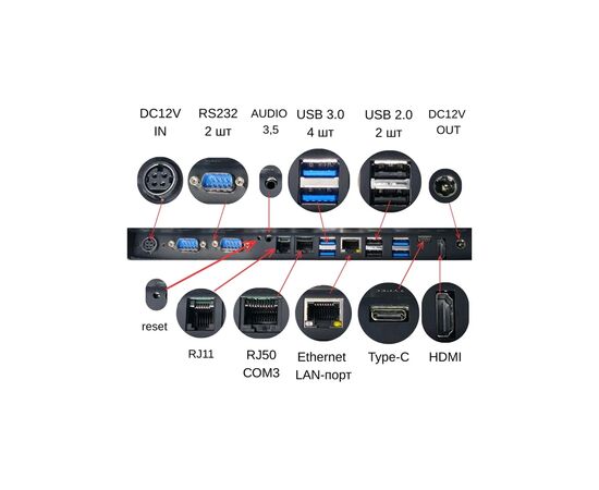 POS-термінал Geos S1505R, N97, 8GB/128GB, 2xRS232, 7xUSB, 15" 1024x768 res, Alum Case (GEOS POS S1506R(1024x768)), зображення 6