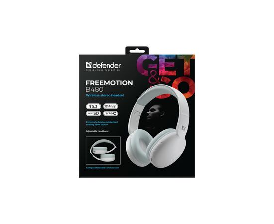 Наушники Defender FreeMotion B480 Bluetooth White (63481), изображение 7