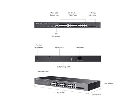Комутатор мережевий TP-Link SG3428X-M2, зображення 7