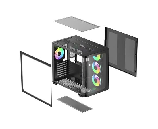Корпус для ПК OCYPUS IOTA C70 BK CURVE ARGB DIGITAL (IOTA-C70-BKD400CD-GL), изображение 7