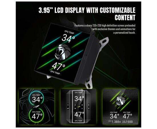 Система жидкостного охлаждения Gamemax GLACIER 360 LCD BK, изображение 10