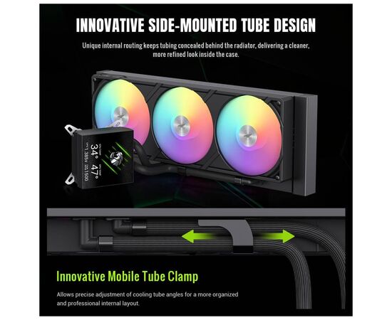 Система жидкостного охлаждения Gamemax GLACIER 360 LCD BK, изображение 11
