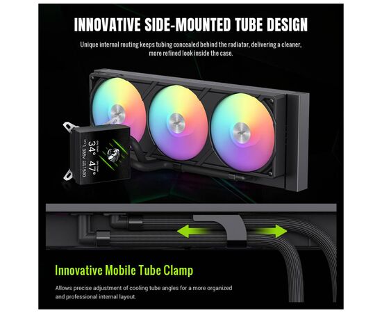 Система жидкостного охлаждения Gamemax GLACIER 360 LCD BK, изображение 9