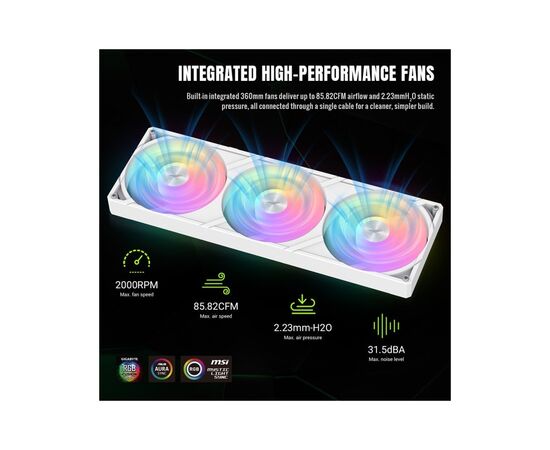 Система жидкостного охлаждения Gamemax GLACIER 360 LCD WH, изображение 11