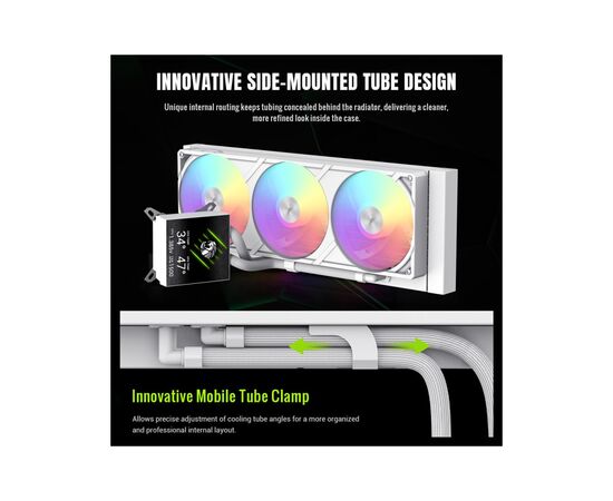 Система жидкостного охлаждения Gamemax GLACIER 360 LCD WH, изображение 9
