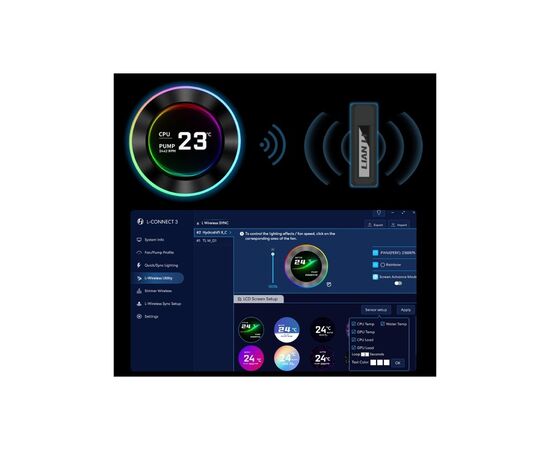 Система рідинного охолодження Lian Li HydroShift II LCD-C 360TL, Black (G89.GHS2LCD36TB.00), зображення 12