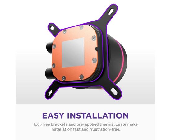 Система жидкостного охлаждения NZXT Kraken Core 360 Black with RGB fans Single Fra (RL-KR36C-B1), изображение 8