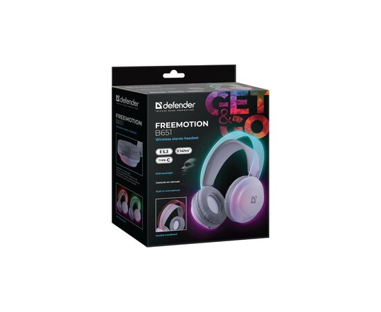 Наушники Defender FreeMotion B651 Bluetooth RGB White (63651), изображение 7