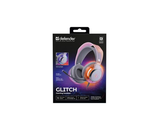Наушники Defender Glitch RGB USB White (62490), изображение 7