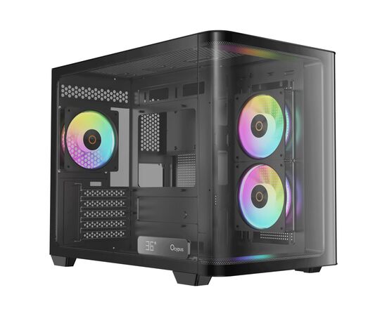Корпус для ПК OCYPUS IOTA C50 BK CURVE ARGB DIGITAL (OTA-C50-BKD300CD-GL)