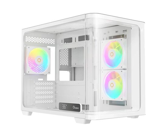Корпус для ПК OCYPUS IOTA C50 WH CURVE ARGB DIGITAL (IOTA-C50-WHD300CD-GL)