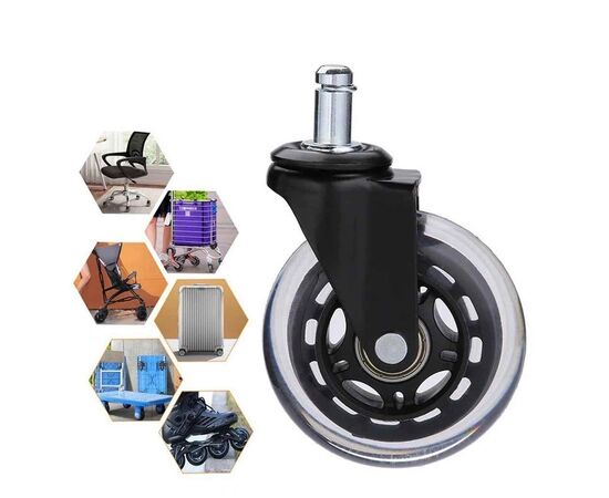 Ролик для кресла Аклас FI 11 бесшумный D-75, Прозрачный (00166278), изображение 9