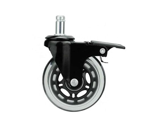 Ролик для кресла Аклас FI 11 бесшумный со стопором D-75, Прозрачный (00166280)