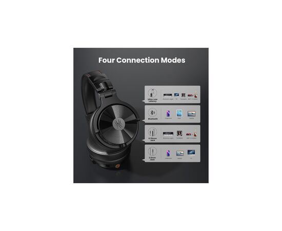 Навушники OneOdio Studio Max 1 Bluetooth Hi-Res Wireless/LDAC +3,5мм/6,35мм Audio (Studio Max 1 Black), зображення 3