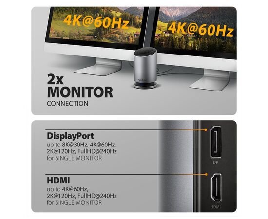 Концентратор AXAGON USB-C 9-in-1 wireless 15W PD100W 0.6m (HMC-WL9), изображение 10