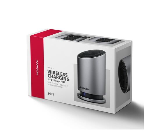 Концентратор AXAGON USB-C 9-in-1 wireless 15W PD100W 0.6m (HMC-WL9), изображение 2